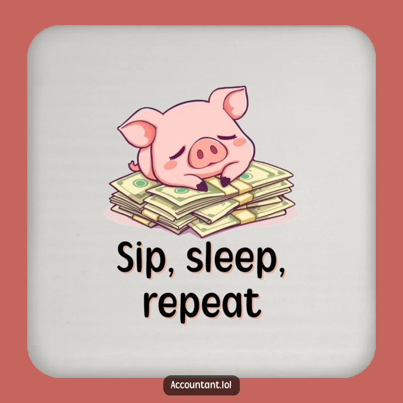 Funny Pig Money Coasters - Protect Your Surfaces with Wealthy Humor!