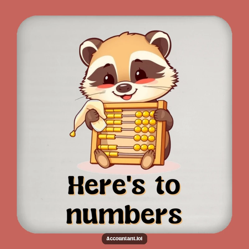 Funny Badger Abacus Drink Coaster: Smart Surface Protection & Humor