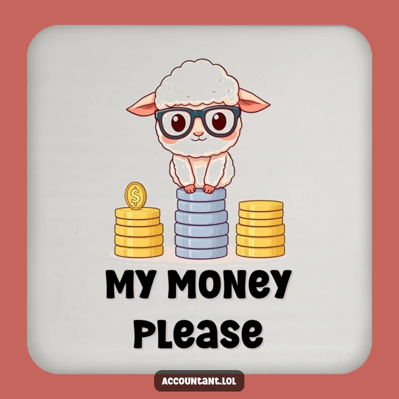 Funny Sheep Accountant Drink Coaster: Chic Financial Humor for Table Protection