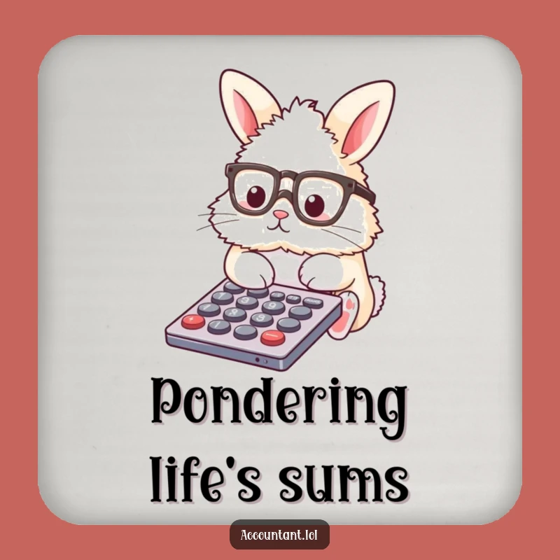 Funny Bunny Accountant Coaster: Protect Surfaces - Hilarious Gift!