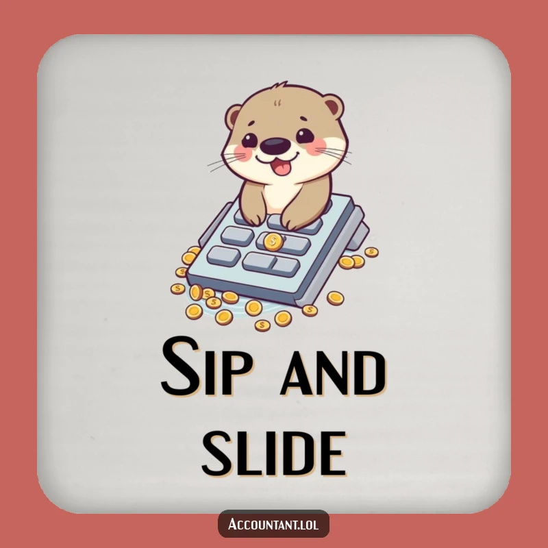 Funny Otter Drink Coaster: Protect with Playfulness - Hilarious Otter Design, Perfect Funny Gift