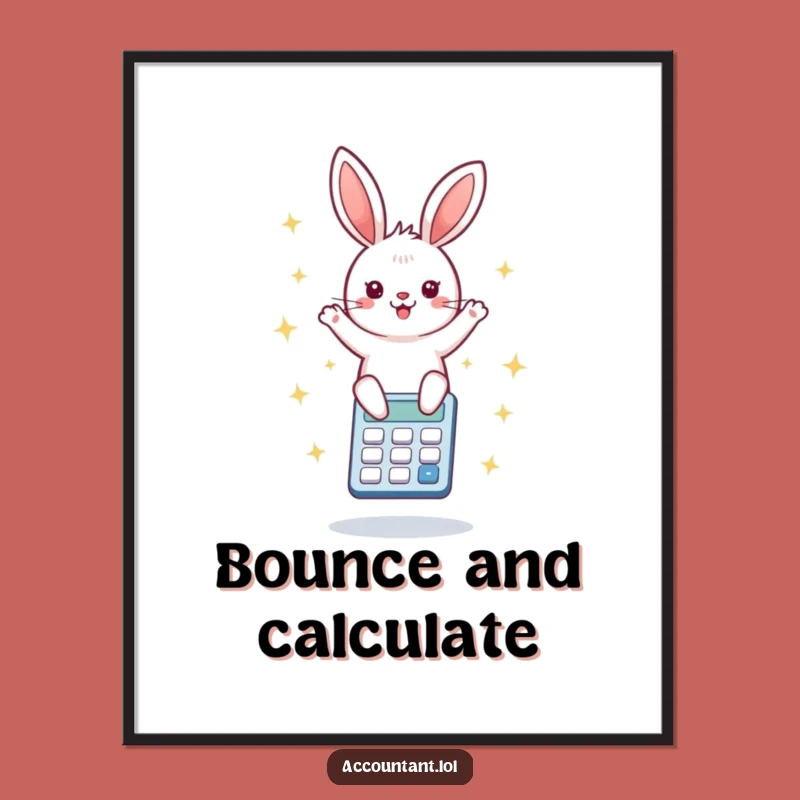 Funny Bunny Calculator Poster: Vibrant Wall Decor, Perfect Cheerful Gift