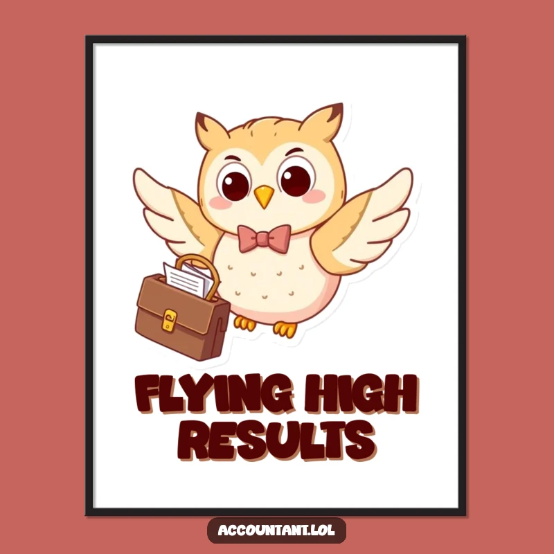 Funny Happy Owl Bow Tie Poster: Dapper Decor with a Wink