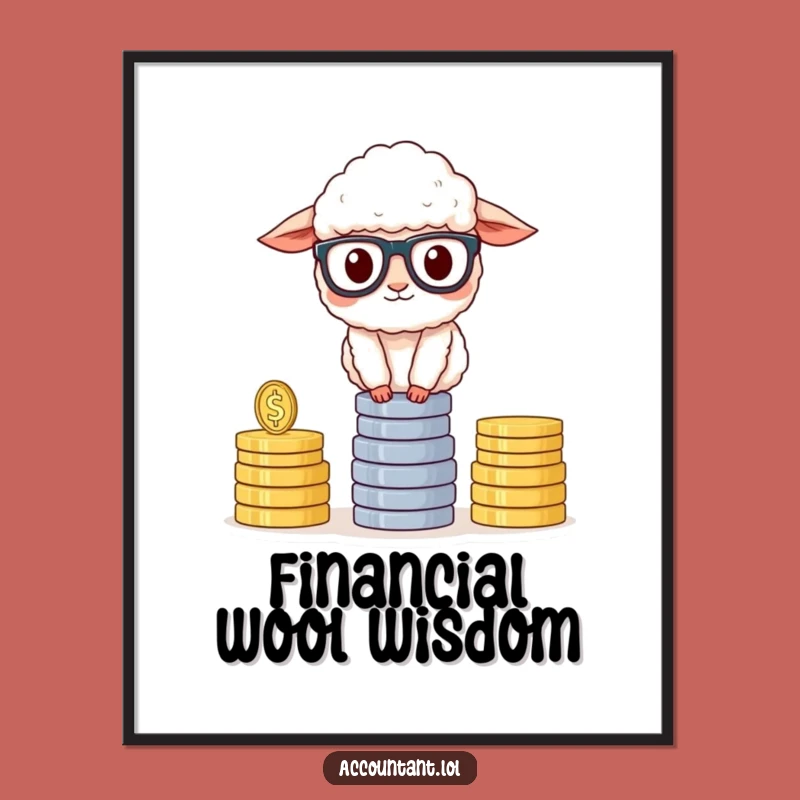 Funny Sheep Accountant Poster: Hilarious Financial Art Print for Home or Office Decor