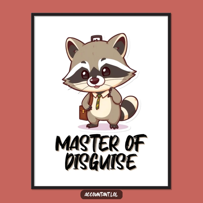 Funny Raccoon Briefcase Poster: Hilarious Wall Art for the Clever!