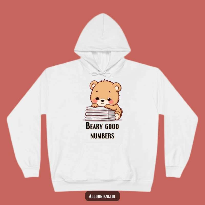 Funny Bear Cub Hoodie: Cozy & Happy Spreadsheet Viewer Sweatshirt