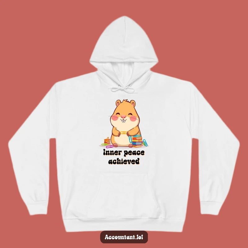 Cozy Capybara Accountant Hoodie - Funny Paper Clip Stacking Sweatshirt Gift