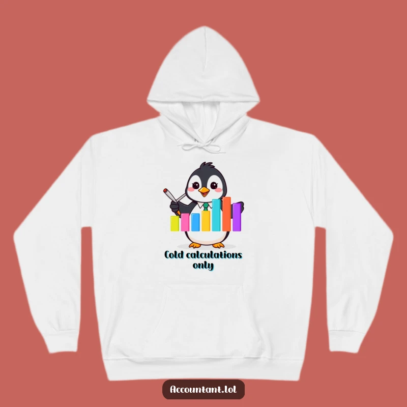 Cozy Penguin Accountant Hoodie - Funny Flipper Graph Presentation Sweatshirt Gift