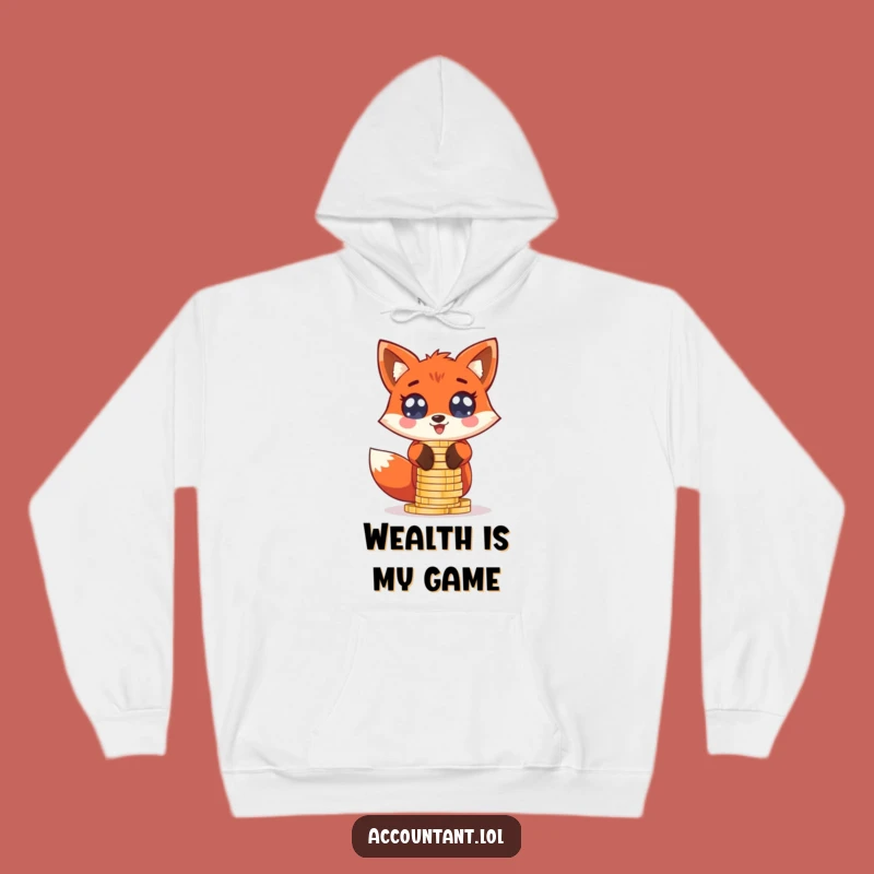 Funny Fox Tycoon Hoodie - Cozy Red Fox, Warm and Hilarious Gift for Moguls