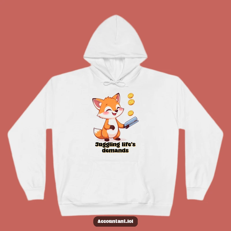 Funny Fox Juggling Hoodie: Cozy Gear for Enthusiastic Multi-Taskers