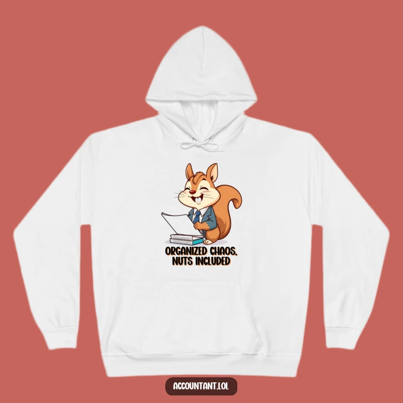 Funny Squirrel Office Hoodie: Cozy Suit Squirrel Sweatshirt, Great Gift