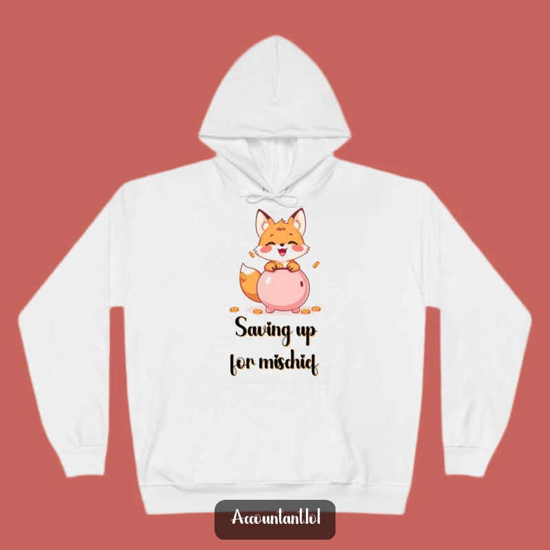 Funny Fox Piggy Bank Hoodie: Cozy Saver - Warm Gift!