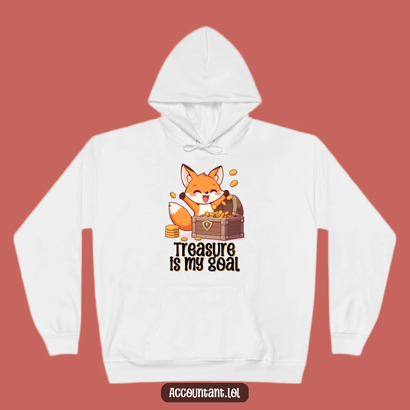 Funny Fox Treasure Hoodie - Cozy Energetic Coin Tossing Sweatshirt