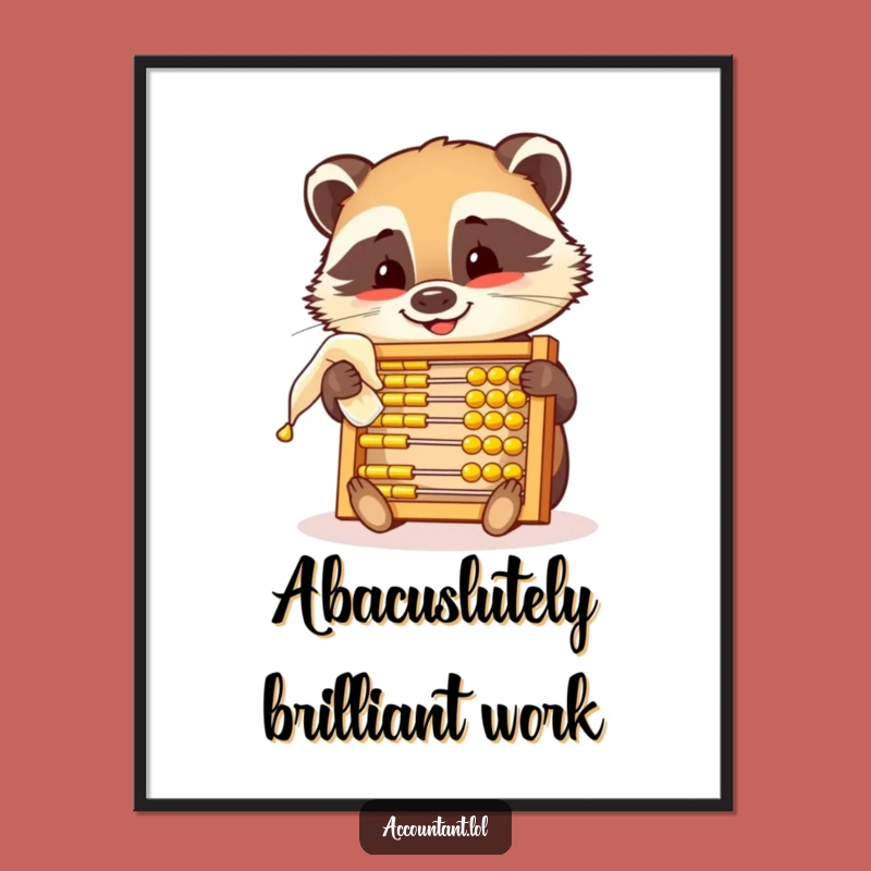 Free Printable Wall Art: Funny Badger Counting Charm, Downloadable Humorous Decor Gift