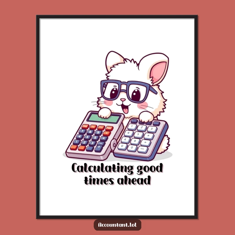 Funny Free Printable Wall Art: Bunny Accountant Math Humor