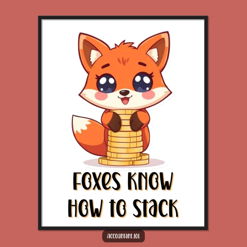 Free Printable Funny Fox Wall Art - Excited Decor for a Playful, Coin-Loving Space