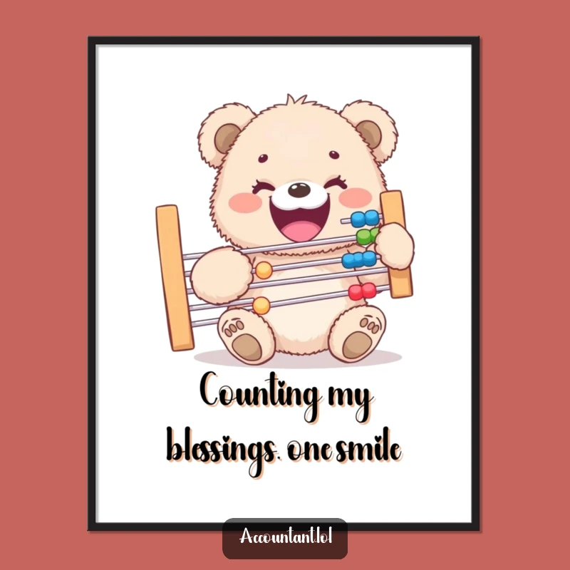 Free Printable Funny Bear Cub Abacus Wall Art - Hilarious Downloadable Decor