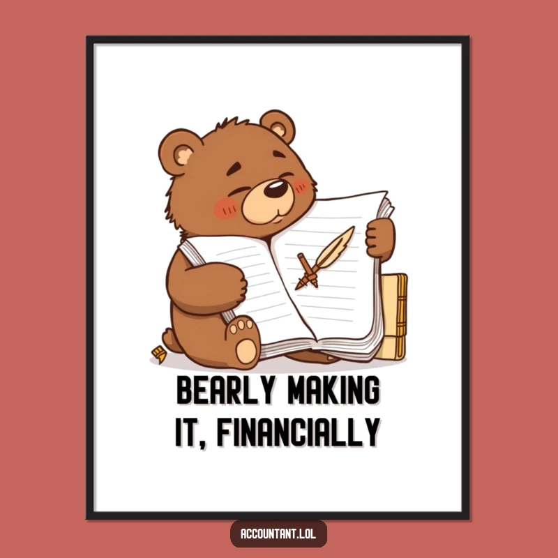 Free Printable Funny Bear Wall Art - Motivated Decor for Your Den or Office Space