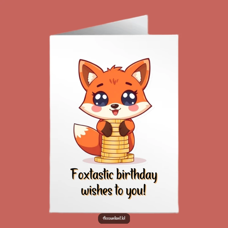 Free Printable Funny Fox Birthday Card - Excitedly Stacking Wishes for a Joyful Celebration