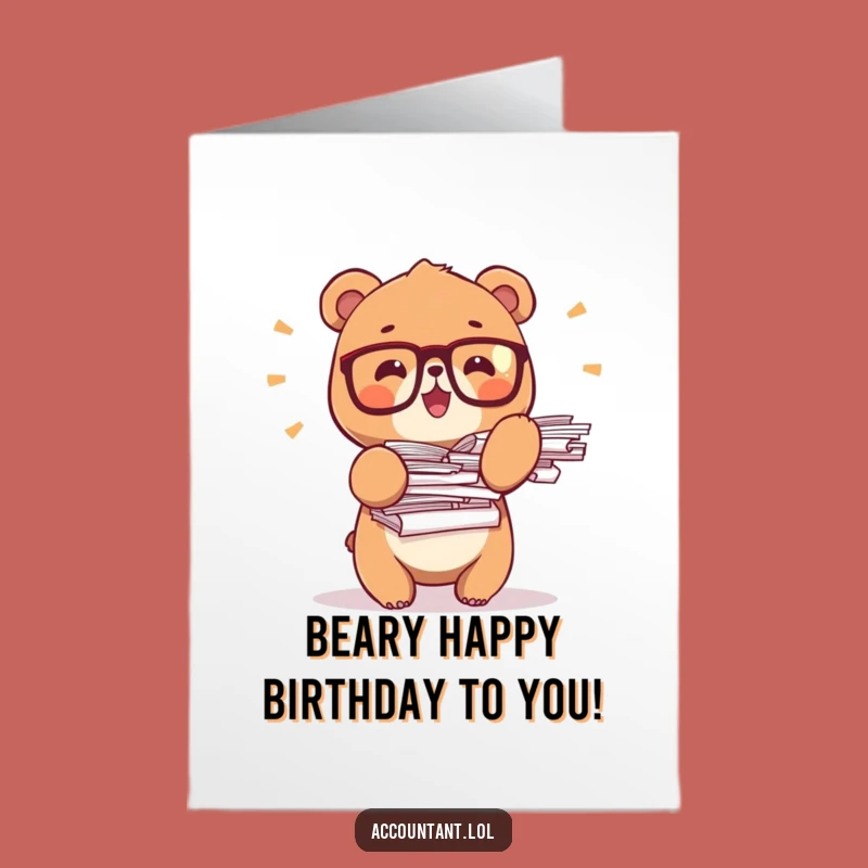 Free Printable Bear Birthday Card: Funny Downloadable Gift for Busy Bees & Office Dwellers