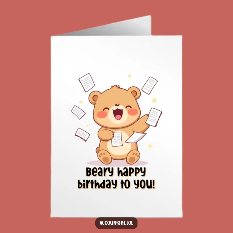 Free Printable Funny Bear Birthday Card: Juggle Joy with This Hilarious Downloadable Gift!