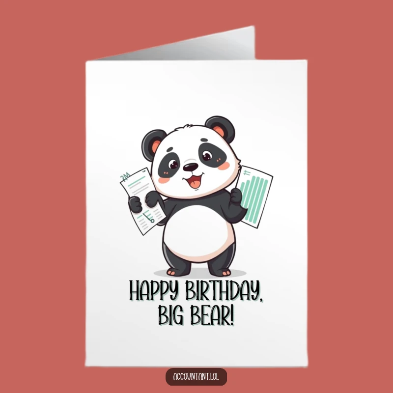 Free Printable Birthday Card: Panda Budget Master Funny Downloadable Gift