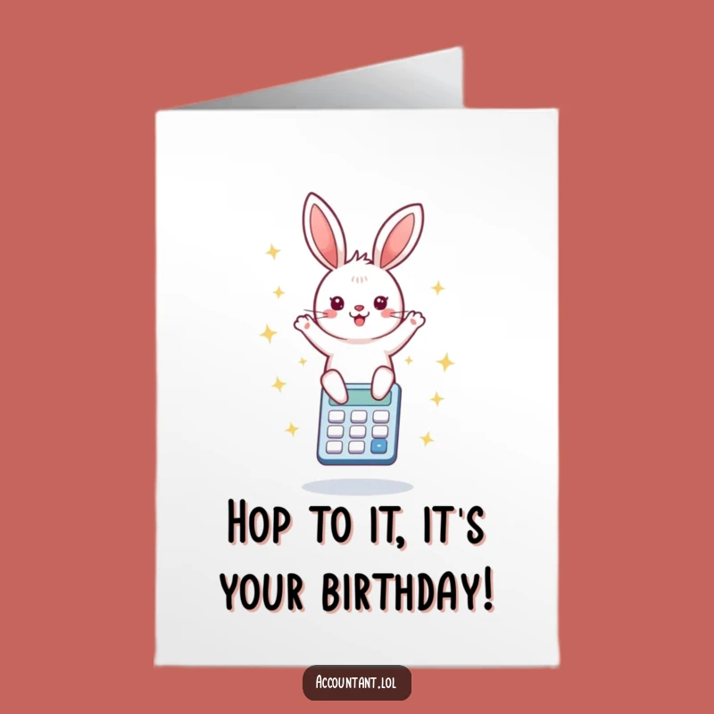 Free Printable Bunny Calculator Birthday Card - Bouncing with Funny Downloadable Joy