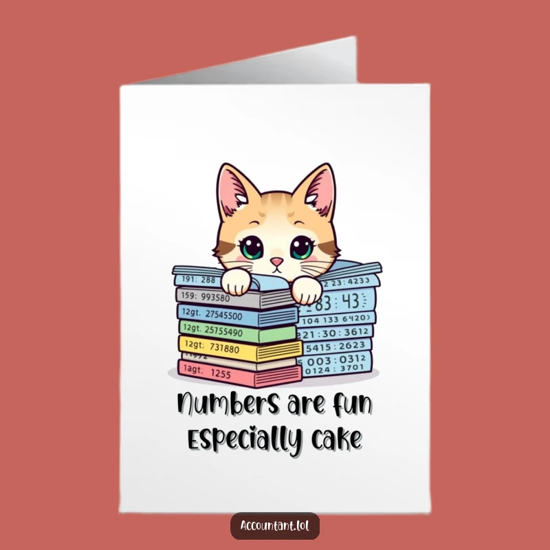 Funny Free Printable Birthday Card: Curious Cat Accountant, Hilarious Downloadable Gift