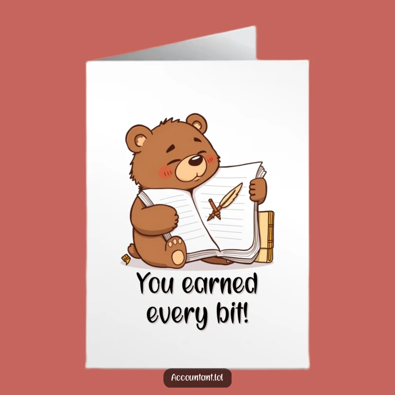 Free Printable Bear Congratulations Card - Celebrate Achievements with this Driven, Ledger-Loving Bruin