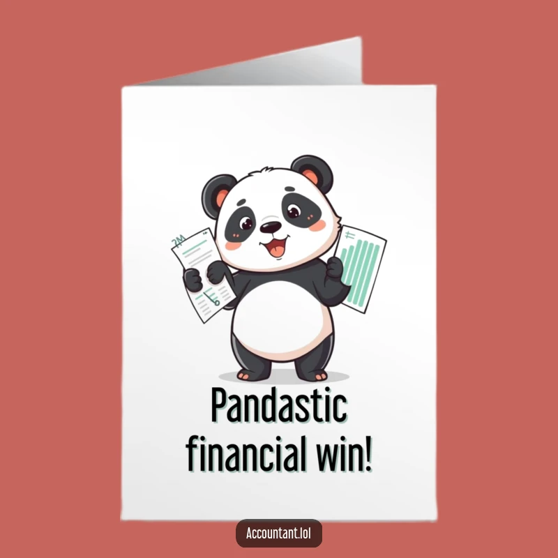 Free Printable Congrats Card: Panda Budget Success Funny Downloadable Gift