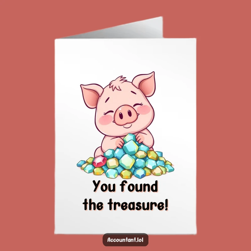 Free Printable Congrats Card: Rich Pig, Funny Downloadable Celebration Gift