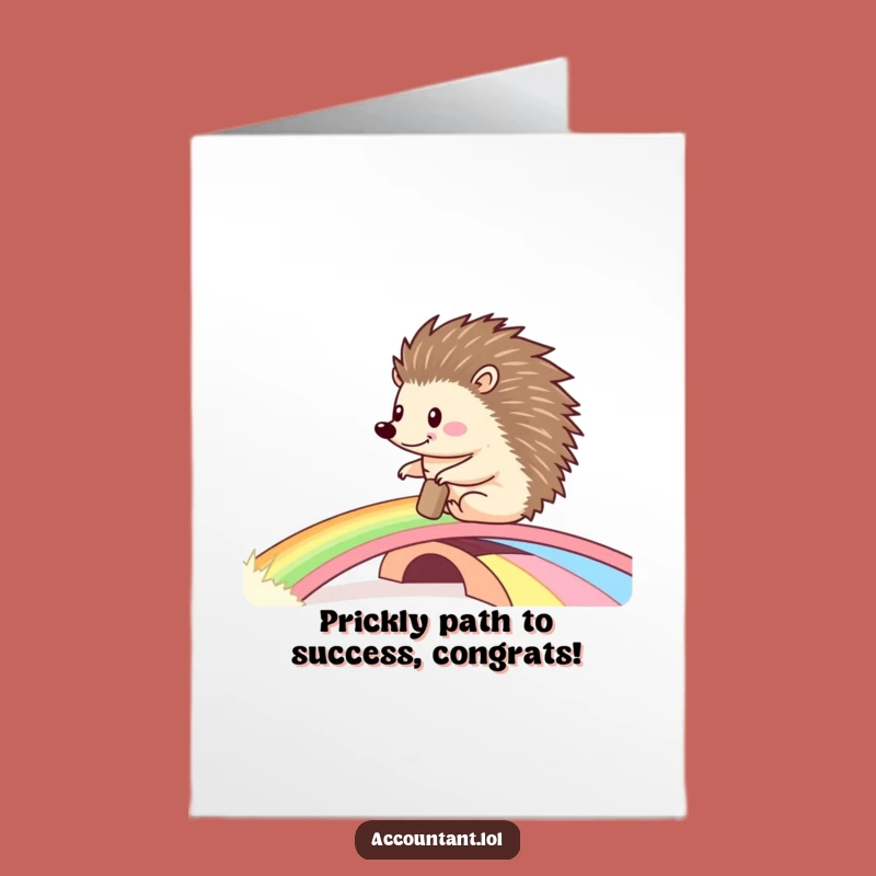 Free Printable Hedgehog Ledger Congrats Card - Across the Rainbow Downloadable