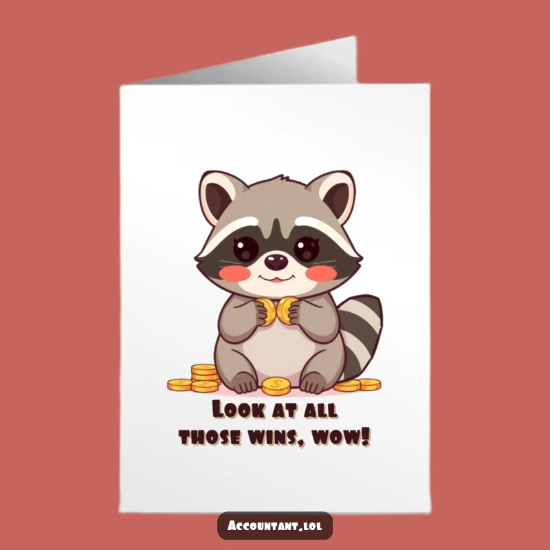 Free Printable Raccoon Congrats Card: Funny Treasure Hunter Digital Download