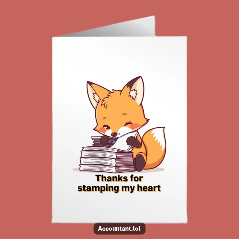 Free Printable Fox Thank You Card: Grateful Stamper DL Card