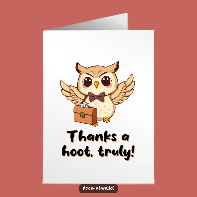 Free Printable Funny Owl Bow Tie Thank You Card - Grateful Downloadable Gesture!