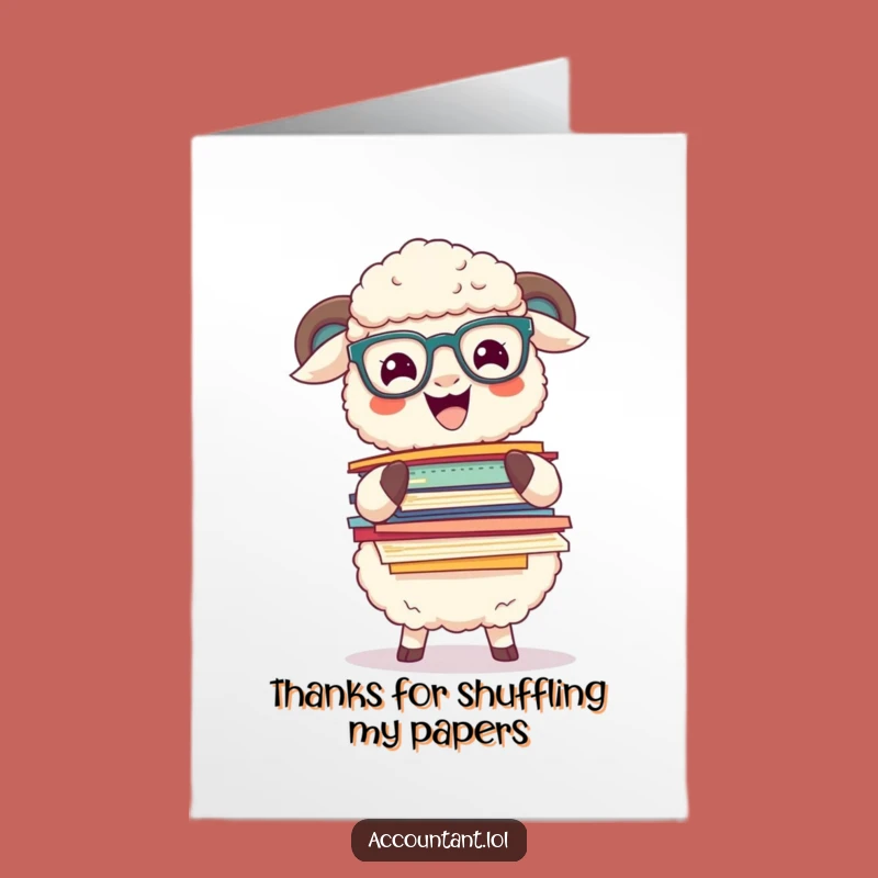 Free Printable Funny Sheep Thank You Card: Paperwork Gratitude Downloadable Gift