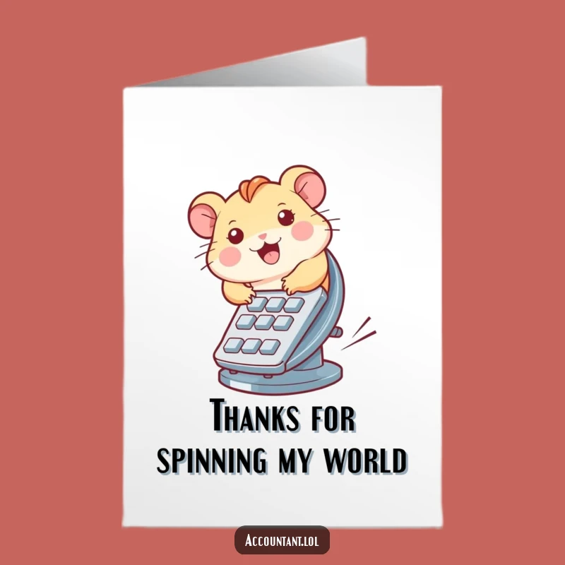 Free Printable Hamster Thank You Card: Grateful Calculator Wheel Motion Downloadable Note