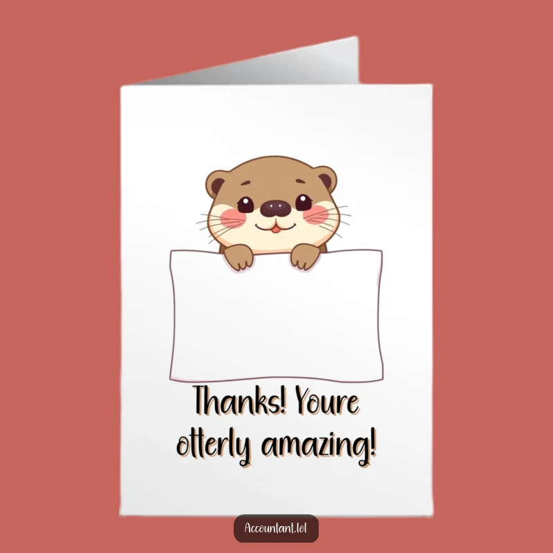 Free Printable Otter Thank You Card: Funny Spreadsheet Peek Downloadable Gift for Thoughtful Thanks