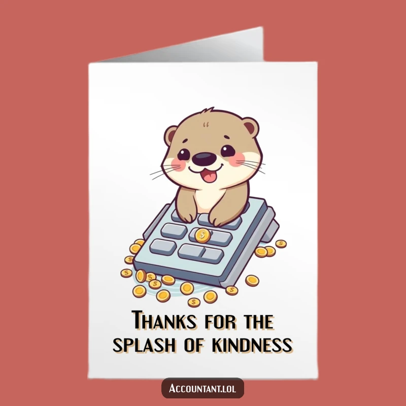 Free Printable Otter Thank You Card: Humorous Calculator Lover Digital Download