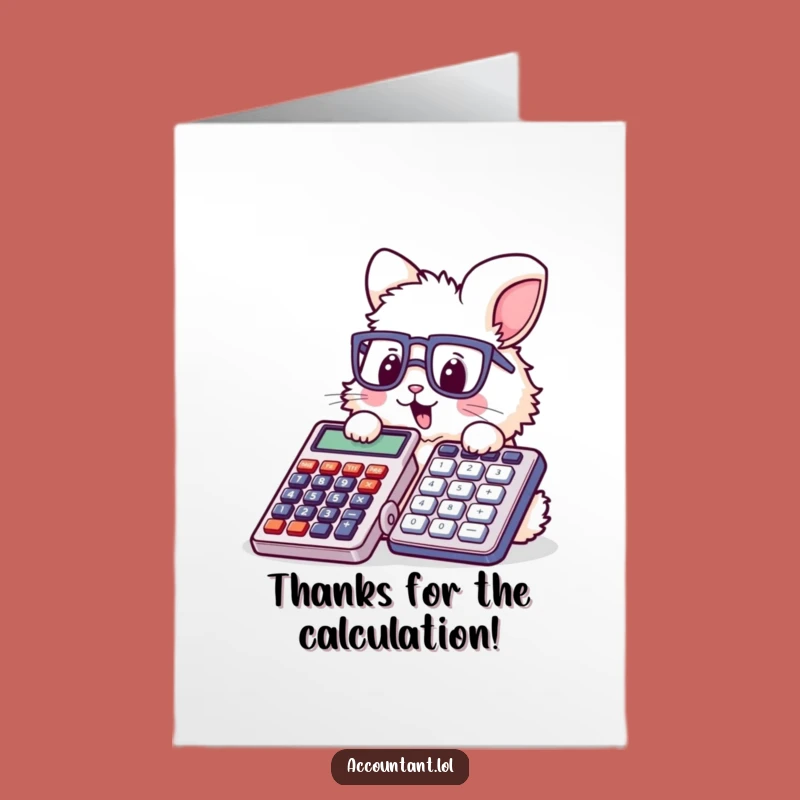 Free Printable Thank You Card: Bunny Accountant's Gratitude