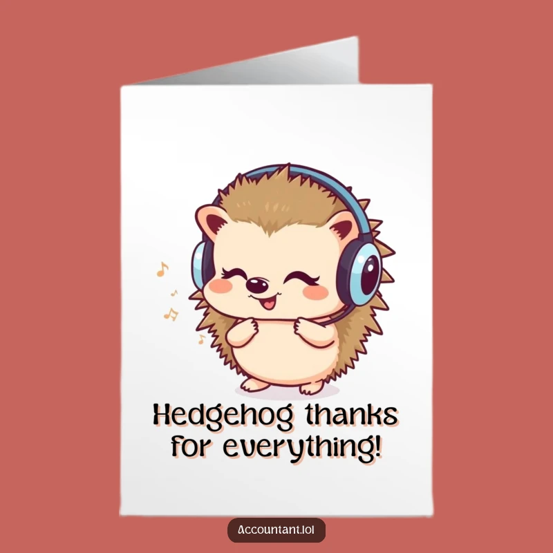 Free Printable Thank You Card: Hedgehog Counts Thanks Funny Downloadable Gift