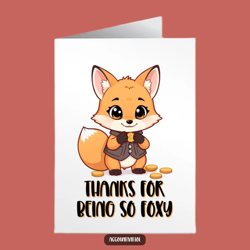 Free Printable Fox Thank You Card: Funny Downloadable Gift for Generous Souls