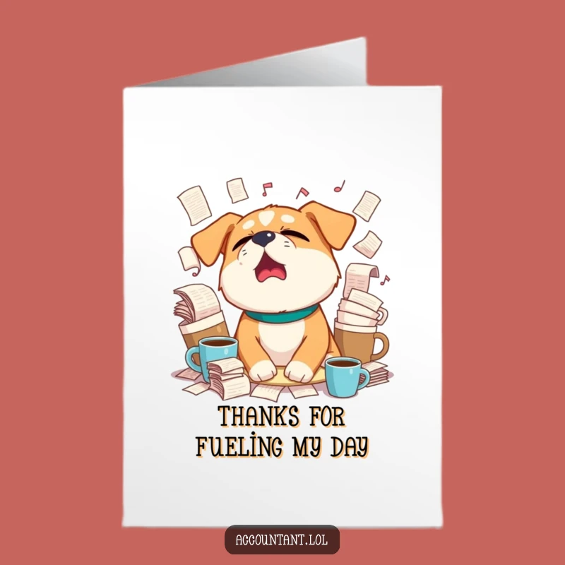 Free Printable Thank You Card: Sleepy Dog Overworked Funny Downloadable Gift