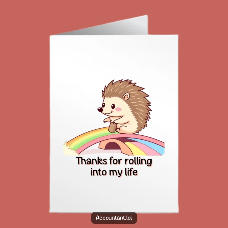 Free Printable Hedgehog Ledger Thank You Card - Grateful Downloadable Journey
