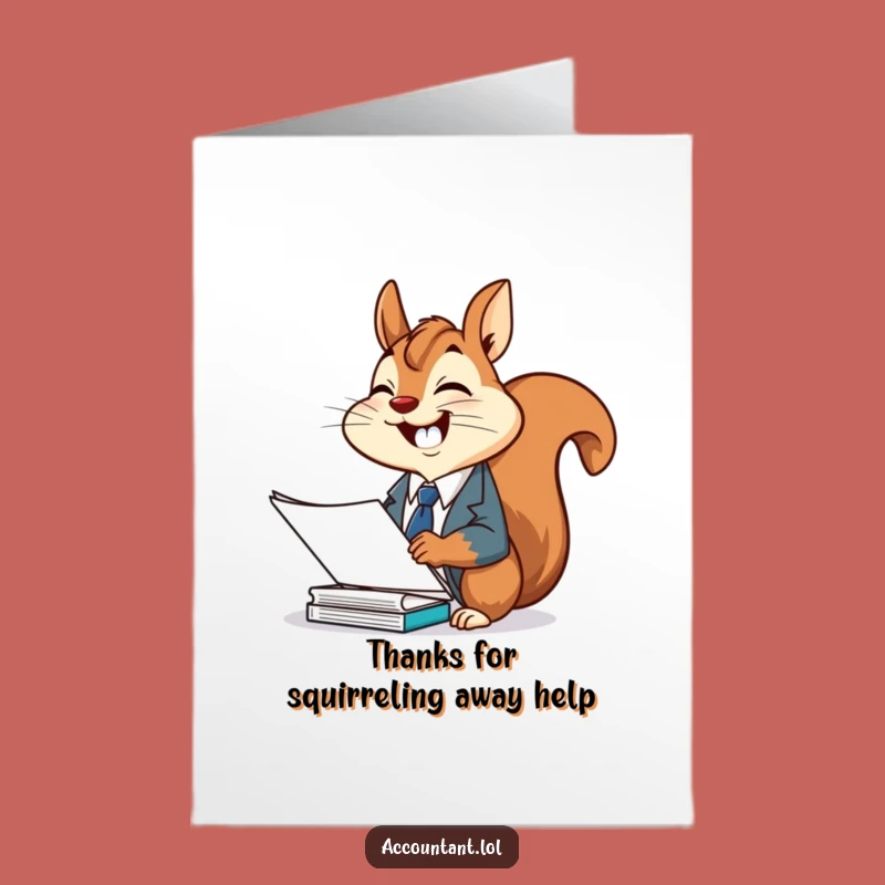 Free Printable Squirrel Thank You Card: Funny Downloadable Gift for Helpful Colleagues