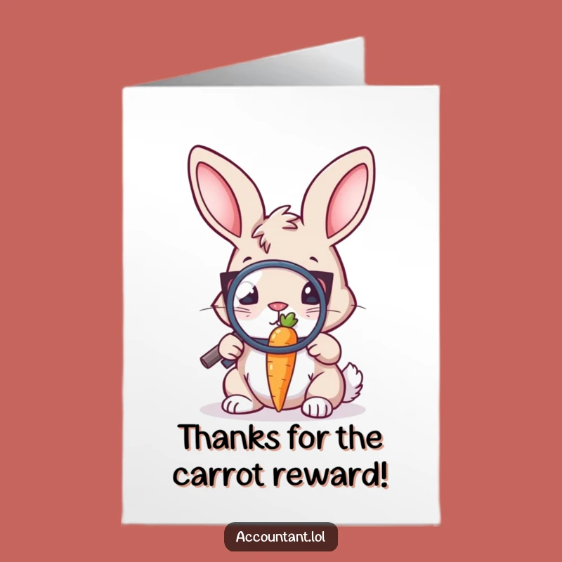 Free Printable Thank You Card: Bunny Auditor Gratitude, Hilarious Downloadable Appreciation