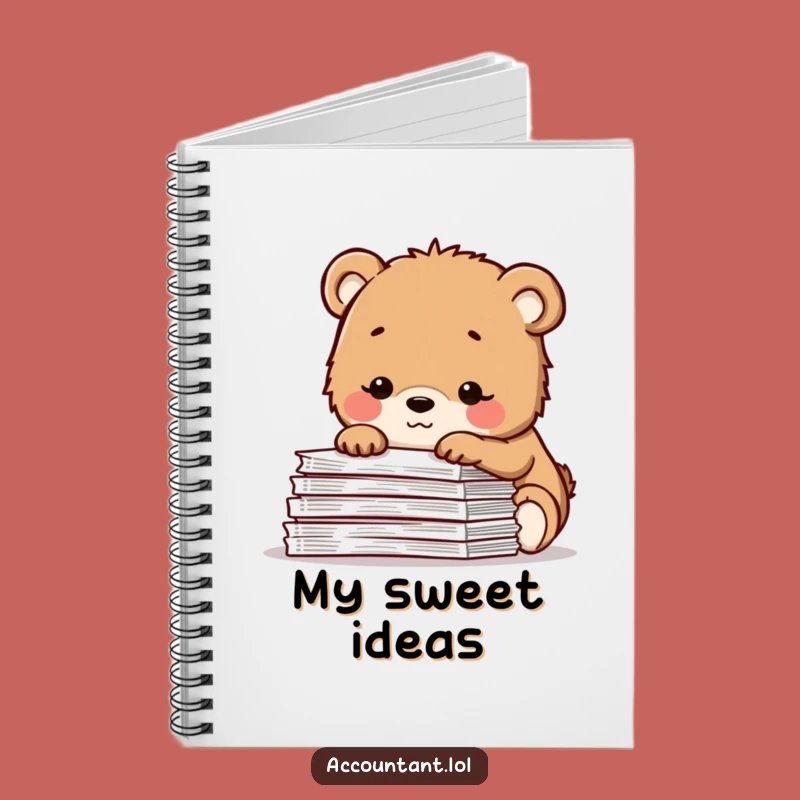 Funny Bear Cub Notebook: Happy Spreadsheet Journal for Your Calm Ideas