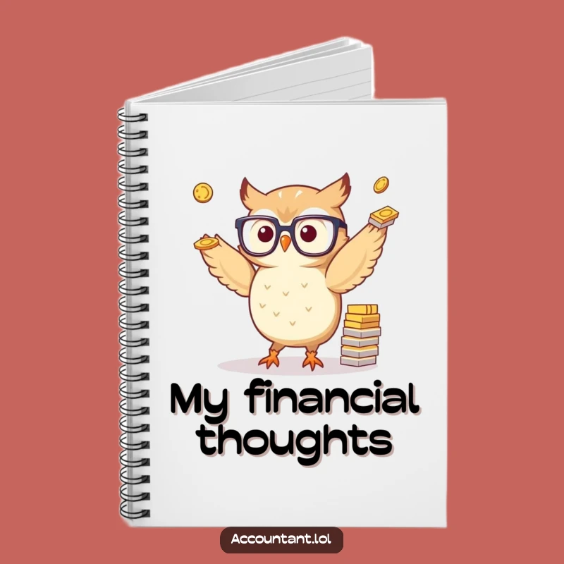 Funny Owl Juggling Coins Notebook: Jot Down Finances with Wit, Gift