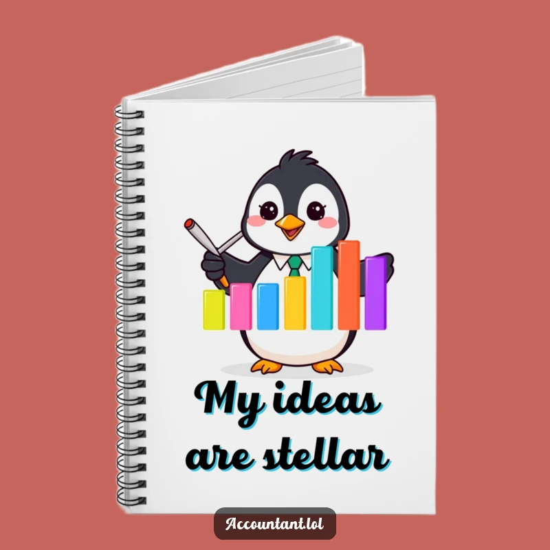 Funny Penguin Accountant Notebook - Flipper Graph Journal Gift