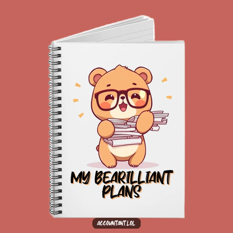Funny Bear Office Notebook: Tiny Glasses Bear Journal, Perfect Gift